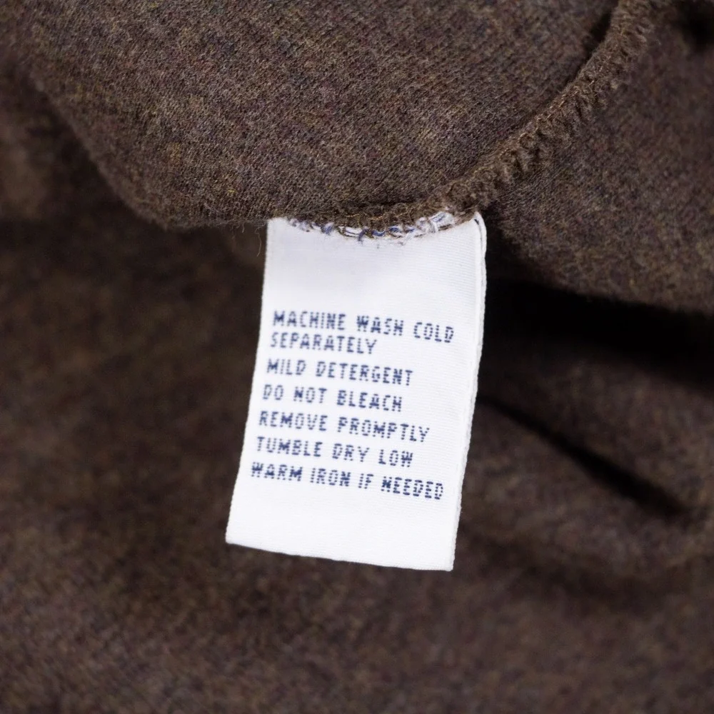 VTG Polo Ralph Lauren Mens Large Brown 1/4 Zip Pullover Sweater 100% Cotton Y2K